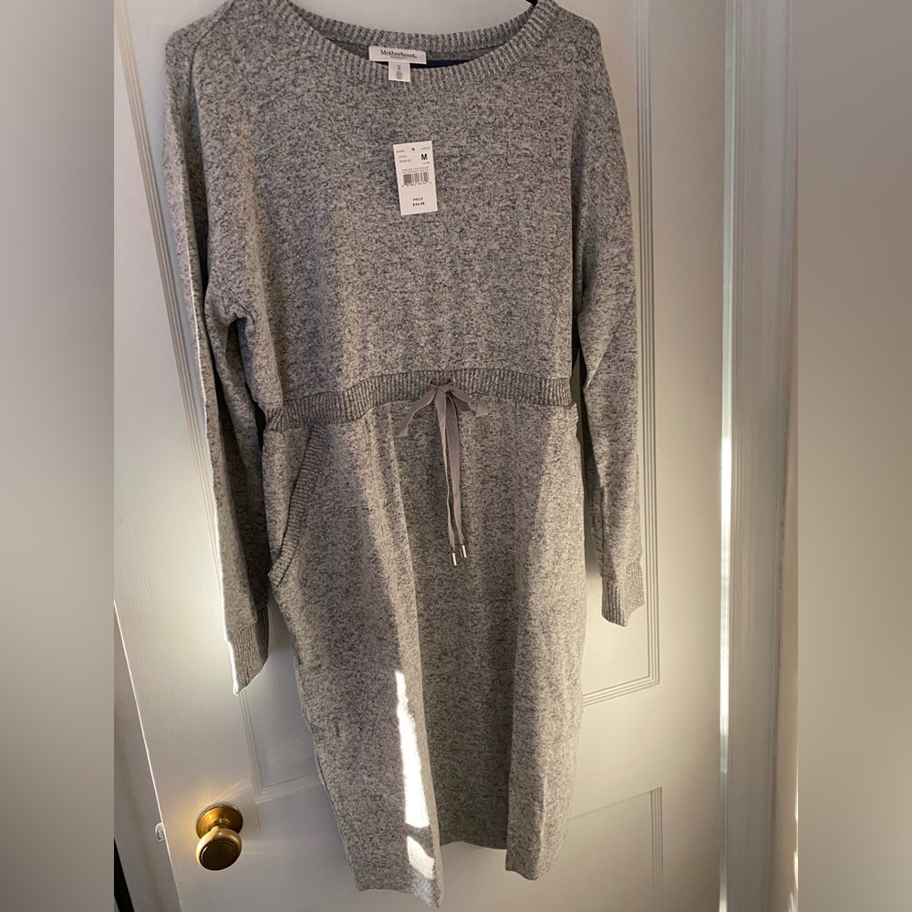 Motherhood maternity grey dress